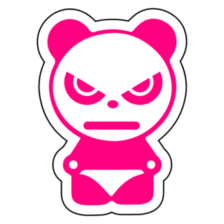 Angry Panda Sticker (Hot Pink)